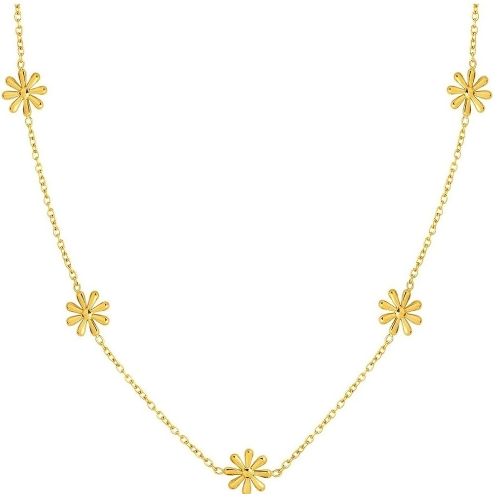 Elegant Charming Gold Floral Necklace